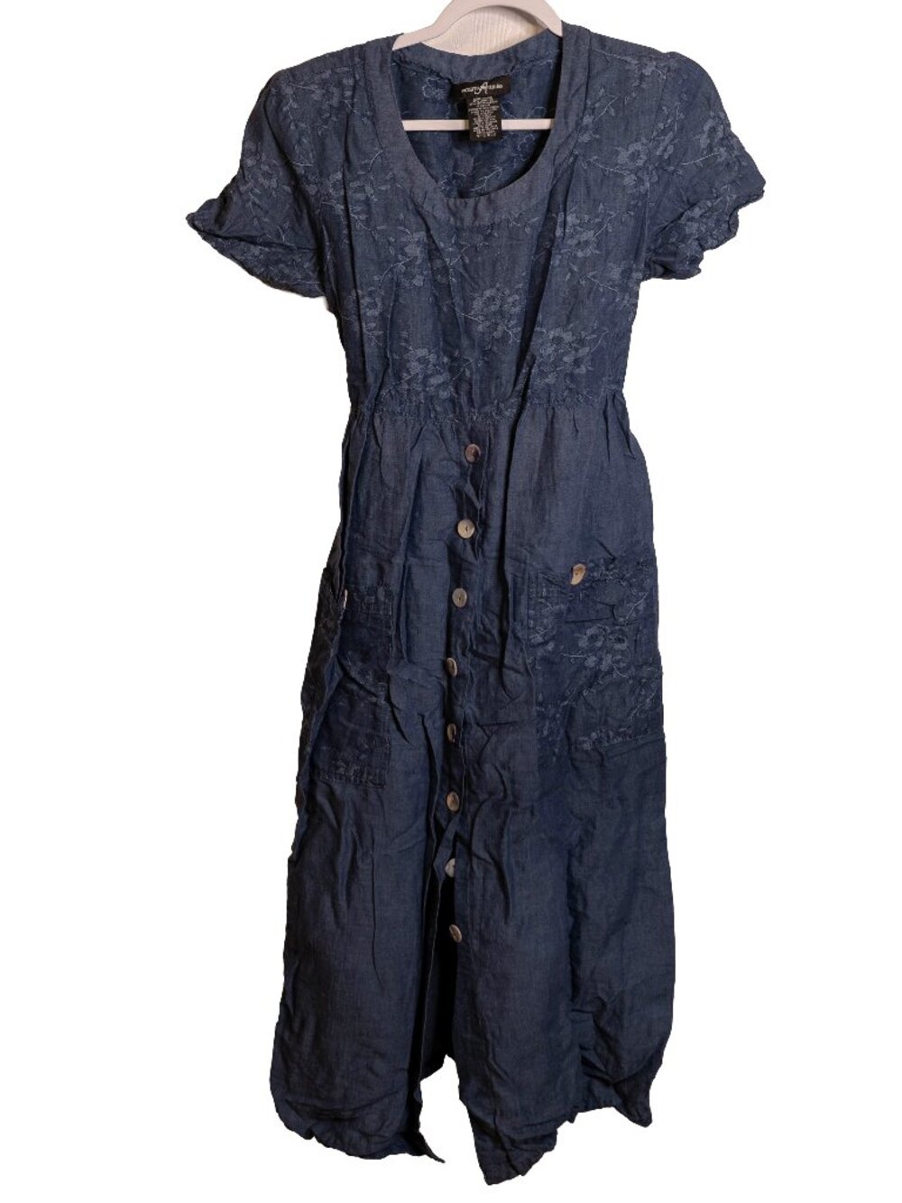 Vintage 90s 00s Positive Attitude Denim Midi Dress - Size MP